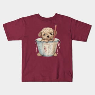 Dog having Noodles Kids T-Shirt